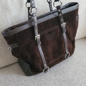 Coach Brown Suede Tote